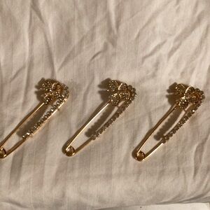 3 Elegant Safety Pin Brooch Set